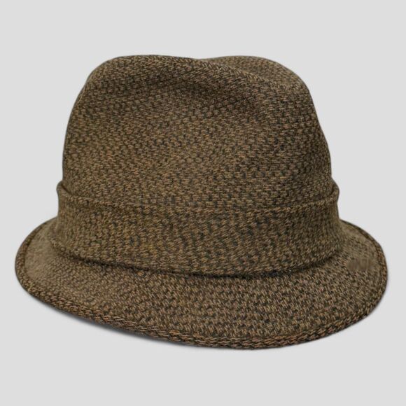 Vintage Wormser 100% Wool Fedora Hat Olive Green Belted Retro Cap Sz 7 1/8 - Picture 3 of 9